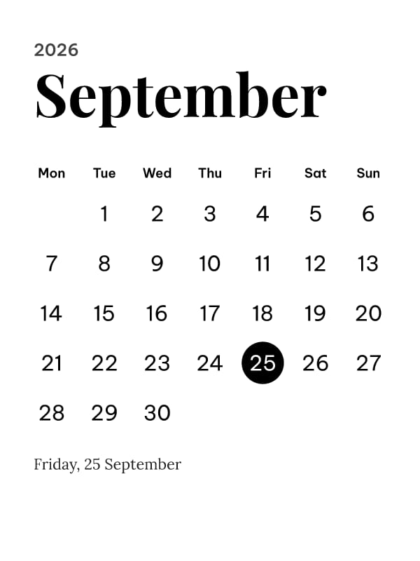 Calendars 2027