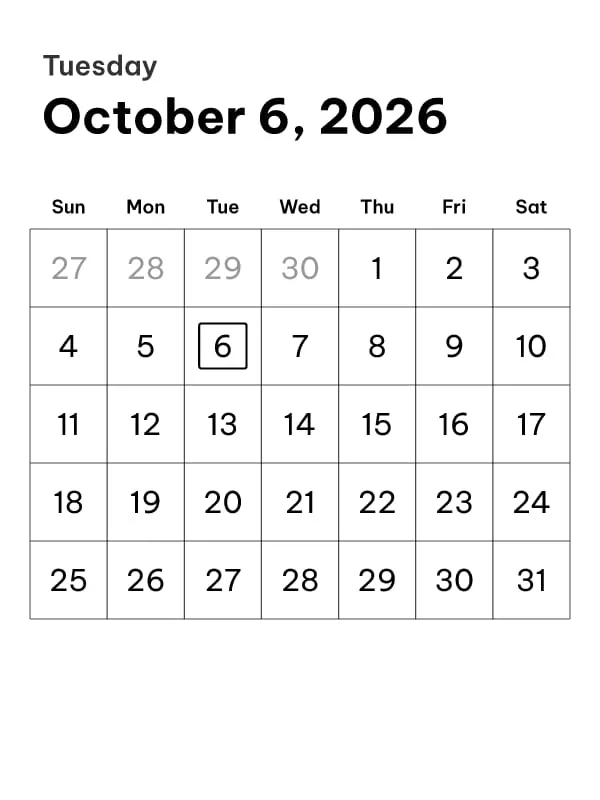 Classic Wall Calendar, hình nền Lịch cho máy đọc sách e-ink